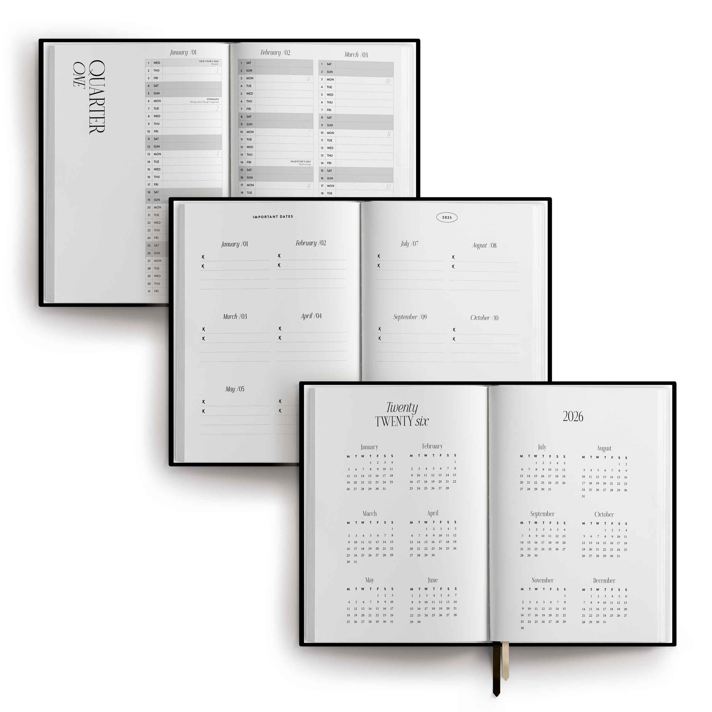 Calendar 2025, A5, Black